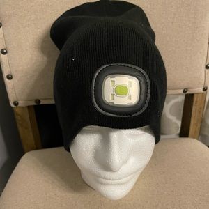 Headlamp black beanie hat